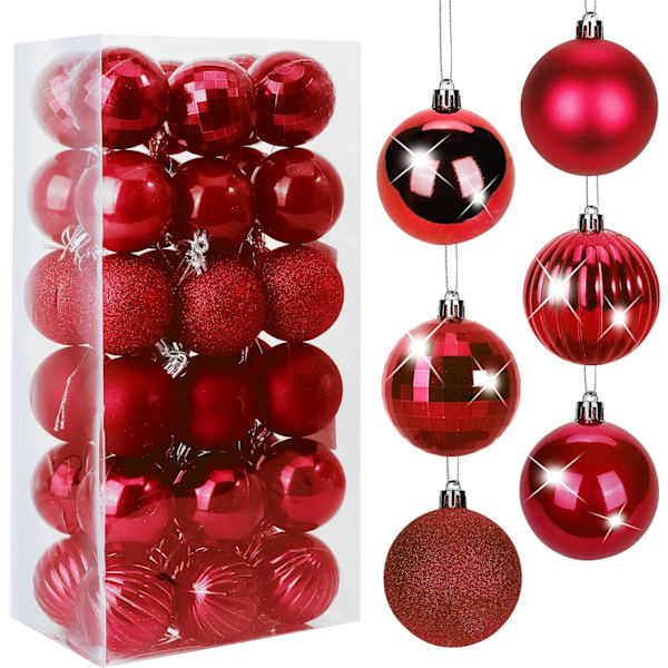 36 stk Julekuler Ornamenter til Juletreet -