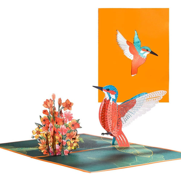 3D Kolibri Pop-Up Syntymäpäiväkortti, 3D Kolibri Eläin