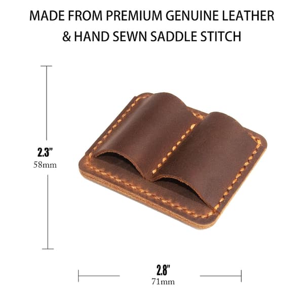 Håndlavet Læder Penholder Klip Notebook Pen Loop Stilfuld (Brun)
