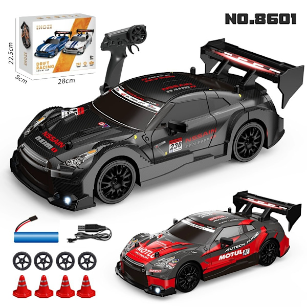 1:24 Skala RC Driftbil 4WD 2.4GHz 30KM/H Hög Hastighet Racing Sport Leksaksbil med LED-lampor, Racing och Drift Hjul