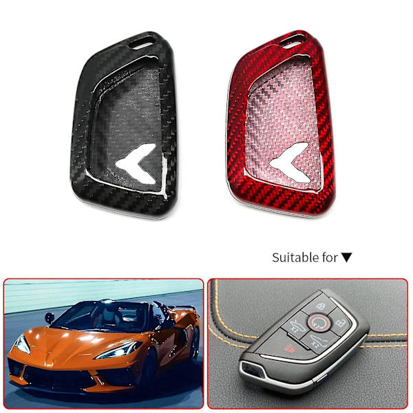 Hiilikuituinen avaimen kotelo Chevrolet Corvette C8 2020 2021 (musta)