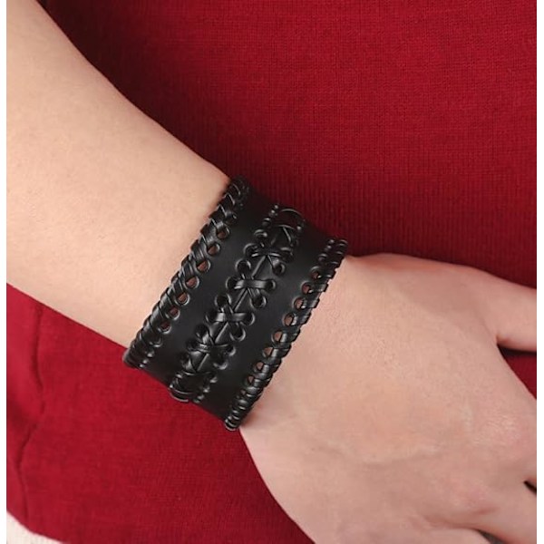 Läderarmband för män Punk Flätad rep Legering Armband Bangle Wris