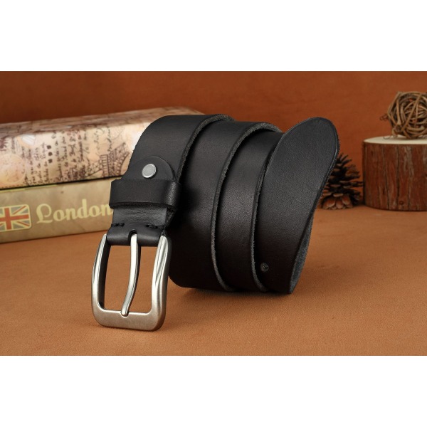 Square pin buckle retro casual all-match cowhide men's belt