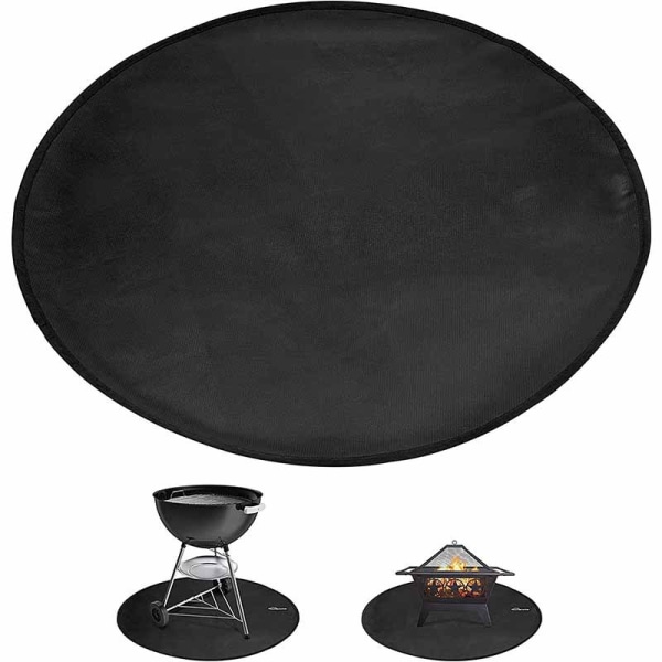 Fireproof fire pit mat (61 cm) under the protective grill and