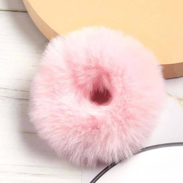 Samlande pom poms, fluffig konstgjord kanin päls rynkor konstgjord päls
