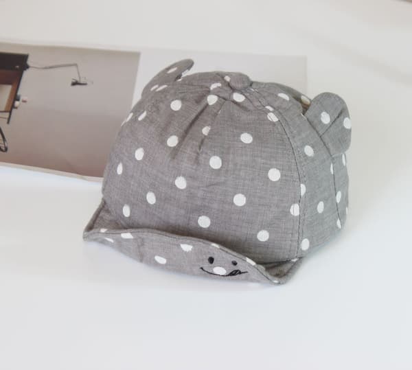 Bomuldsbabyhat (grå, omkreds 46 - 48 cm) 12 til