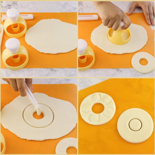 2-pack Plastdonutsvarv med DoppningsTångar Doughnut Form DIY Doughnut Bakverktyg