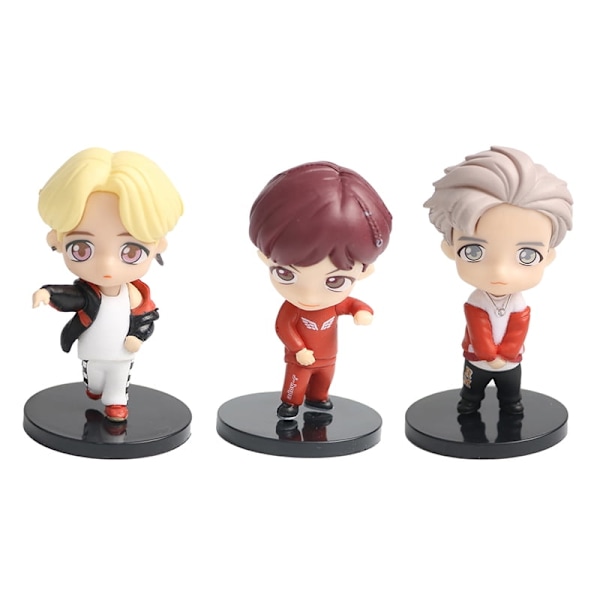 7 st/set BTS TinyTAN Mini Figur Bangtan Boys Grupper BTS Anime Figur Leksak TOP Grupp A.R.M.Y Present Idol Dock PVC Modell Prydnad Kpop Merchandise
