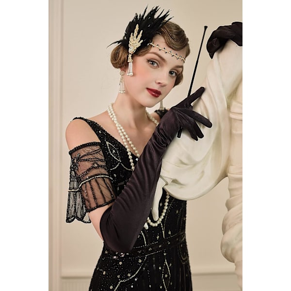 Fjäderpannband År 20 Gatsby Crown Fjädertillbehör Gatsby
