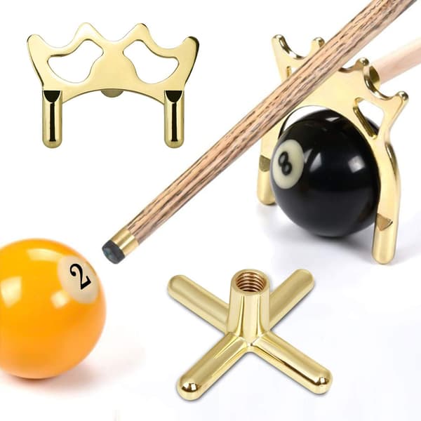 3 stk. Billardkø Rest, Kobber Kors, Snooker Bridge Hoved