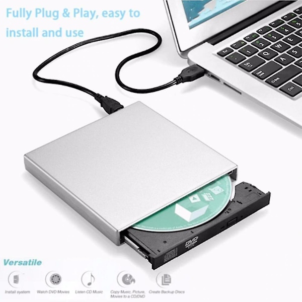 Plastik Ekstern Pc Cd-skriver Usb-interface Indendørs Dvd-drev Noi