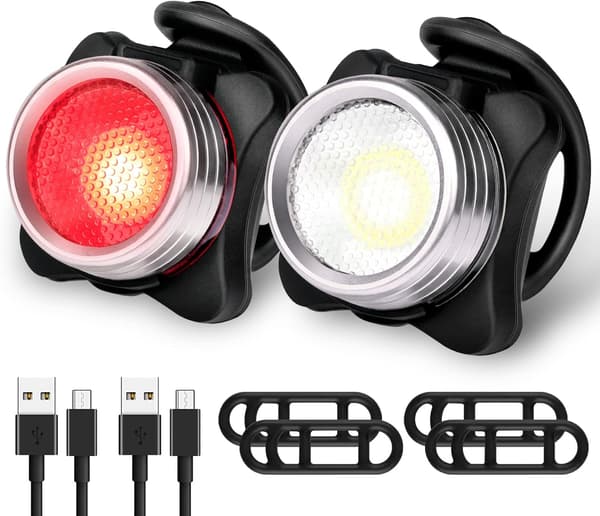 Cykellampor, Laddningsbara Kraftfulla LED-Cykellampor Set Fram