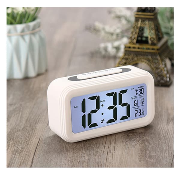 Digital väckarklocka morgonväckarklocka, tyst batteridriven