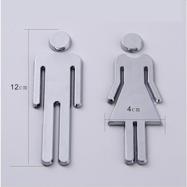 WC-kyltti 12cm, WC-talonumero, ruostumattomasta teräksestä valmistettu kyltti 2 kpl