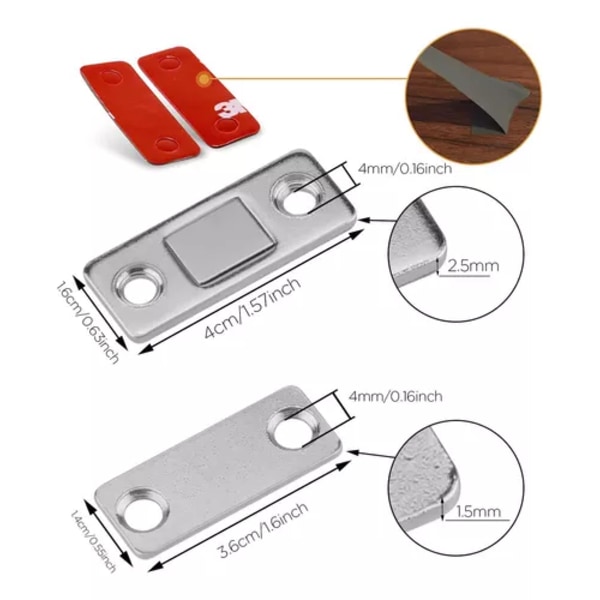 10 Pakker Magneter For Skapdør, Magnetisk Lukking