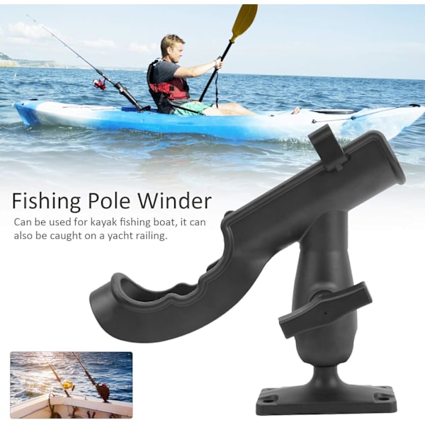 (Svart) Kajakk Stang Holder, Kajakk Tilbehør for Fiske, Plast