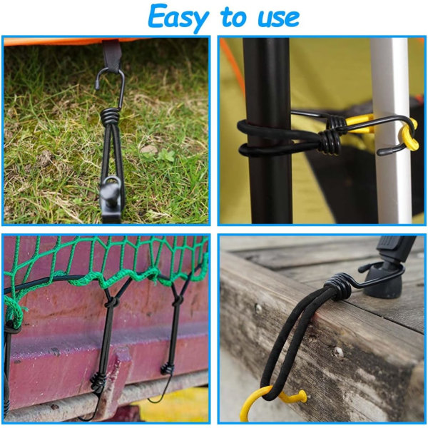 25 stk campingtelt elastisk spenne 15 cm faste stropper elastisk