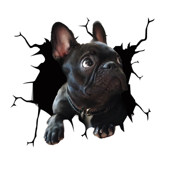 4st 3D French Bulldog Dog Stickers Kylsklistermärke French