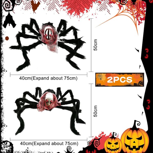 Halloween-pynt Bar-pynt hele blomst edderkopp plyss edderkopp