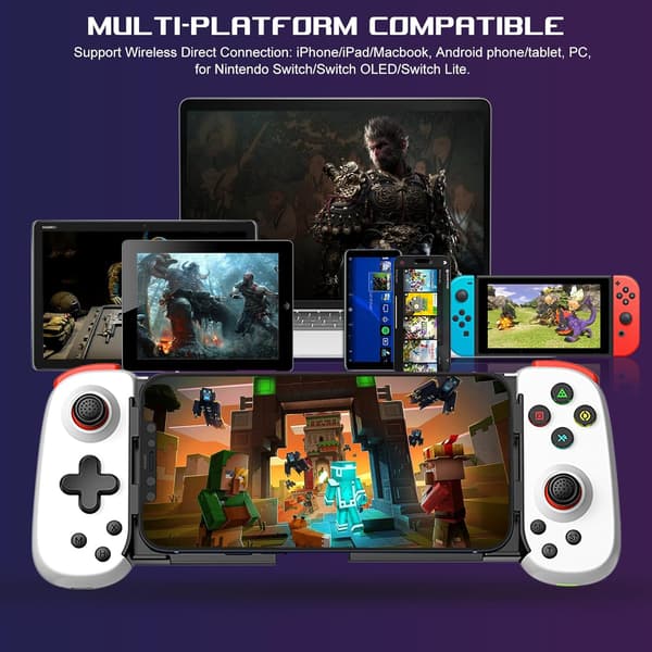 Trådlös handkontroll för iPad/iOS/Android/Tablet/PC/Switch, Telefon Spelkontroll Joystick för Xbox Cloud Gaming/PS Remote Play/Steam Link - Bluetooth