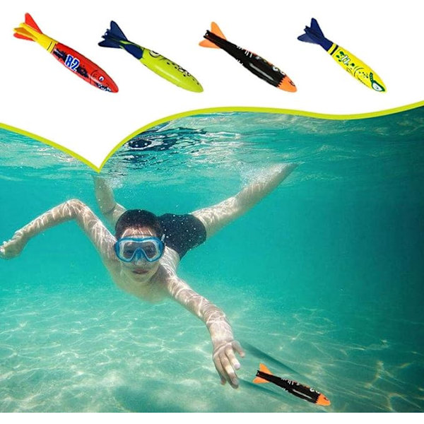 4 kpl sukellus torpedoita uima-altaalle, sukelluslelut