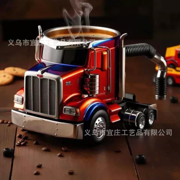 Hvid Semi-Trailer Truck Kaffe Kops