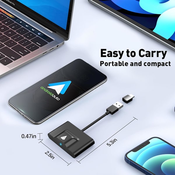 Trådløs Android Auto-adapter til biler med fabriksmonteret kablet Android Auto