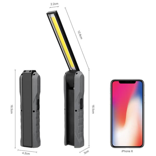 1 stk Multifunksjonell COB sammenleggbar arbeidslys USB oppladbar