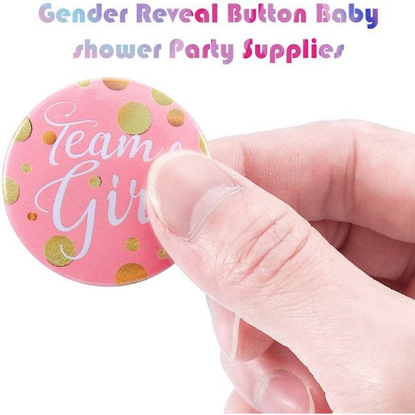 60 stycken Könsavslöjande Pins Team Pojke och Team Flicka Knappnål