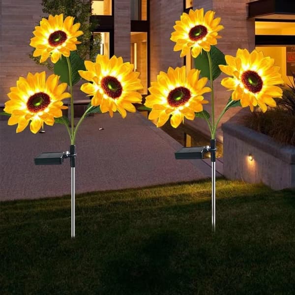 2 stycken solcells-solroslampa
