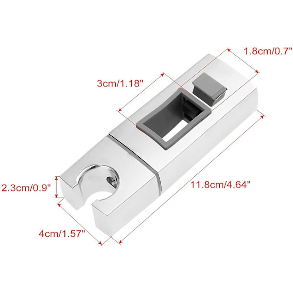 Skyvehodeholder for skinne - 18x30mm - Rektangulær