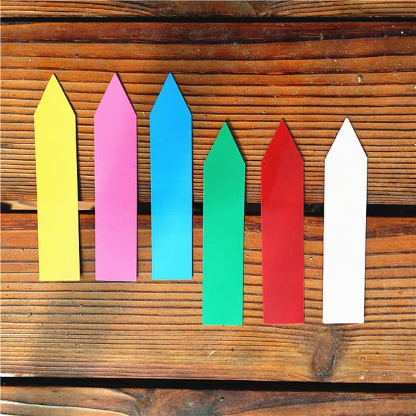 100 st plastväxtmärken, 10x2cm gula plastträdgårdsmärken