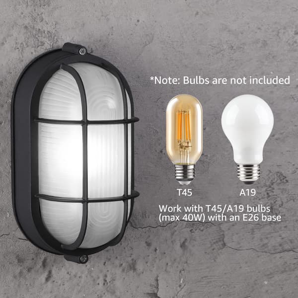 Oval vegglampe for partisjon, 2 stk