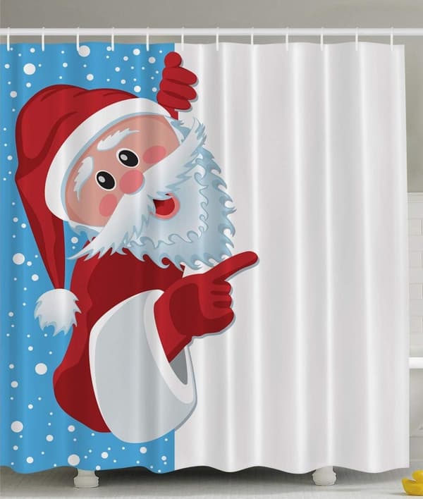 180cm x 200cm, Julduschdraperi, Vinter Snö Säsong Tomte