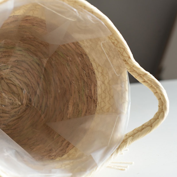 Pyöreä punottu meriheinän istutusastia - Kukkaruukku