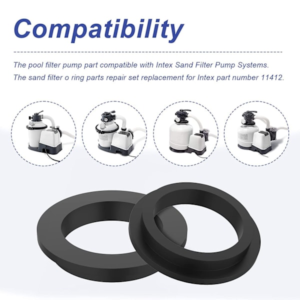 Swimmingpool filterpumpe L-formet O-ring kompatibel med sand