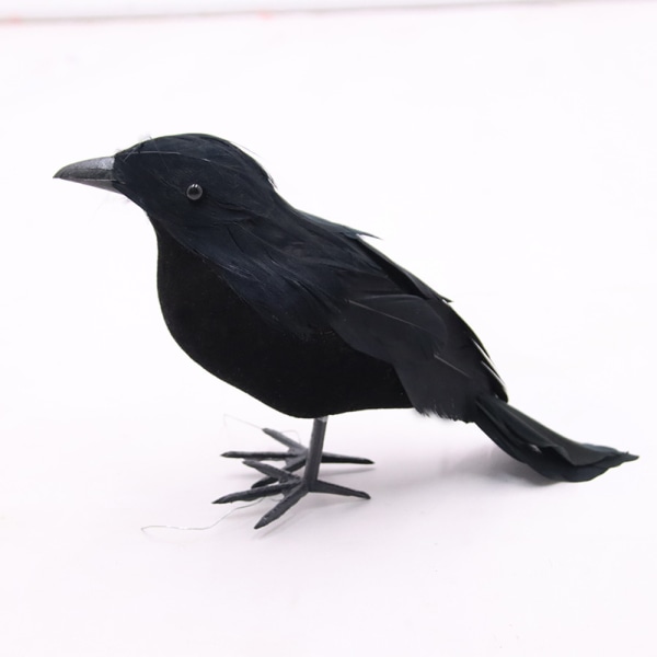 6 stykker kunstige svarte kråker realistiske fugler ornament falske