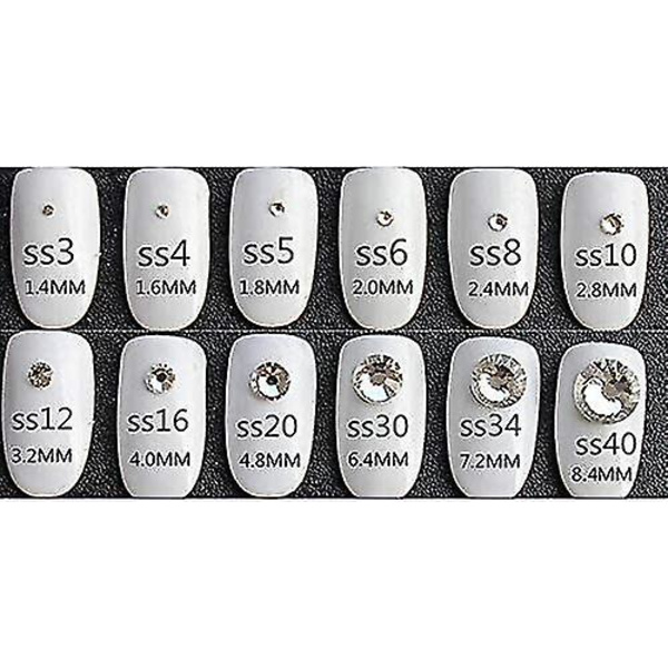 Lim Fix Flatback Rhinestones Glas Diamant Sten Til Neglekunst Håndværk Dekorationer Tøj Sko (ss20 576stk, topas)