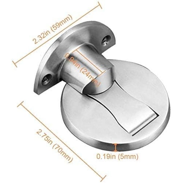 Magneettinen ovenpysäytin, harjattu satiininikkelinen magneettinen ovenpysäytin, näkymätön magneettinen ovikiinnike liimalla