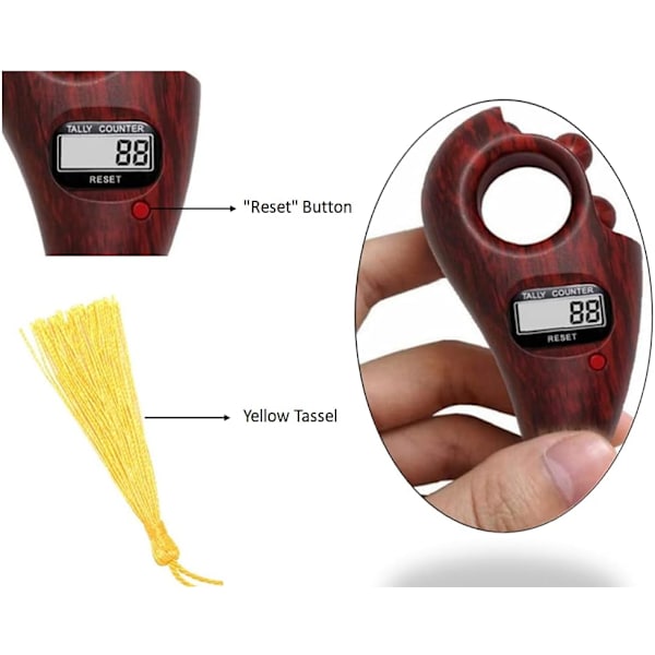 2 stk. Digital Perleteller, Digital Fingerteller, Buddha Perle