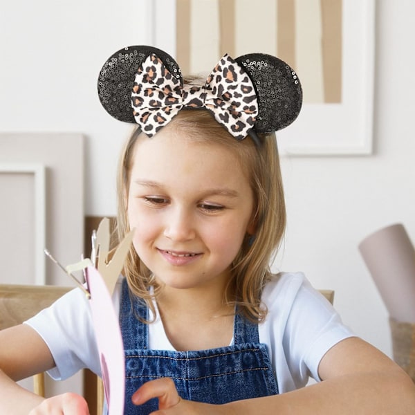 Hiirenkorvat, Sekvensoitu Leopardi Hiirenkorvat Pääpanta Pojille Tytöille Naisille Halloween & Disney Matkalle (baowen)