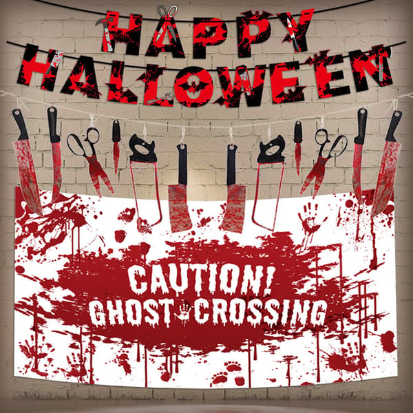 Festpyntssæt, Halloween-tema Tilbehør Banner Hvirvel