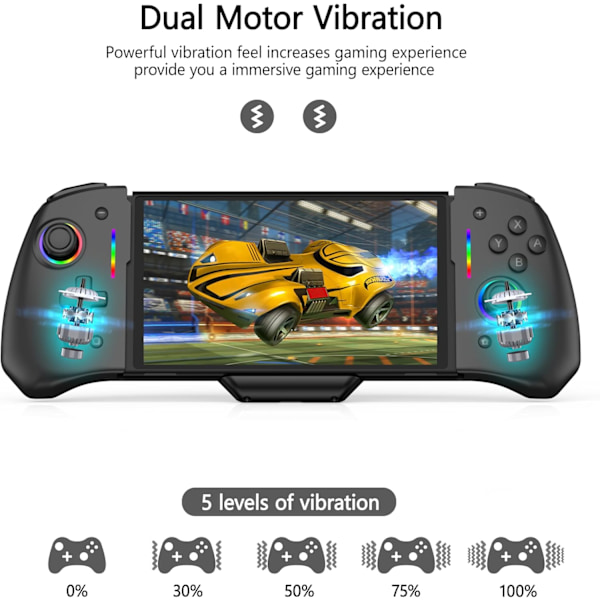 Switch-kontroller för Nintendo Switch/OLED, Uppgraderad Fullstorleks Ergonomisk Handhållen Läge Nintendo Switch OLED Kontroller