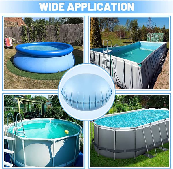 2 stycken poolkuddar 4 * 4ft poolöverdrag luftkudde med snöre för