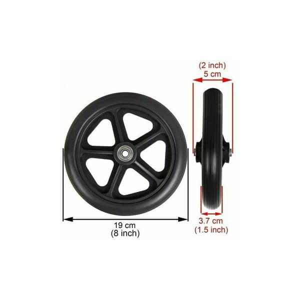 8 tommers front caster - 2 stykker, sklisikre solide erstatningshjul