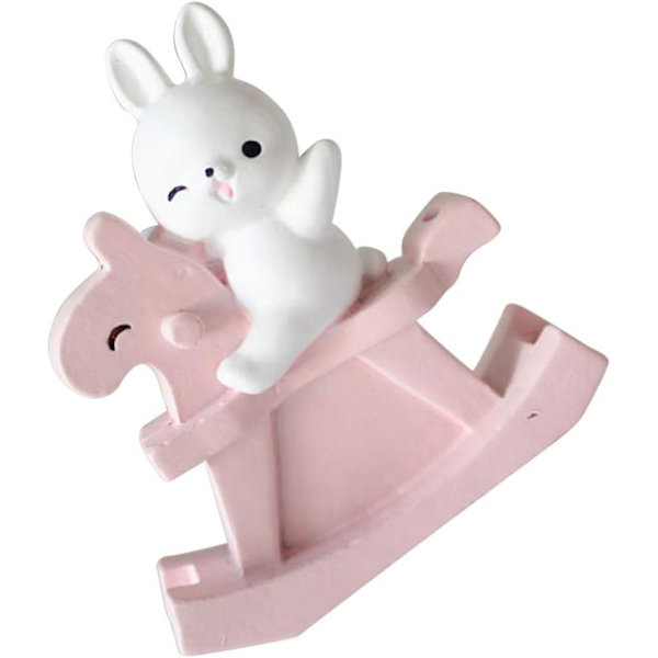 1 stk Figur Cake Topper Resin Miniatyr Kanin Gyngestol