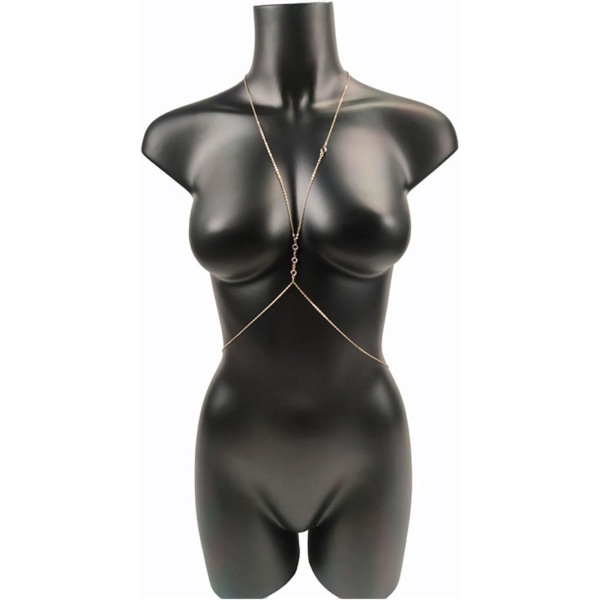 1st (GULD) Ny bröstkedja Sexiga bikinibukkedjor för kvinnor