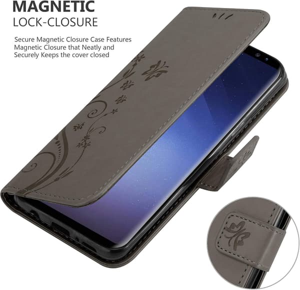 Fodral för Samsung Galaxy S9 i Blommig Grå - Blommönster