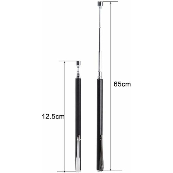 Teleskopisk magnetisk plockverktyg, 1-2LB magnetisk pinne, hållbar magnetisk återvinnare med fickklämma