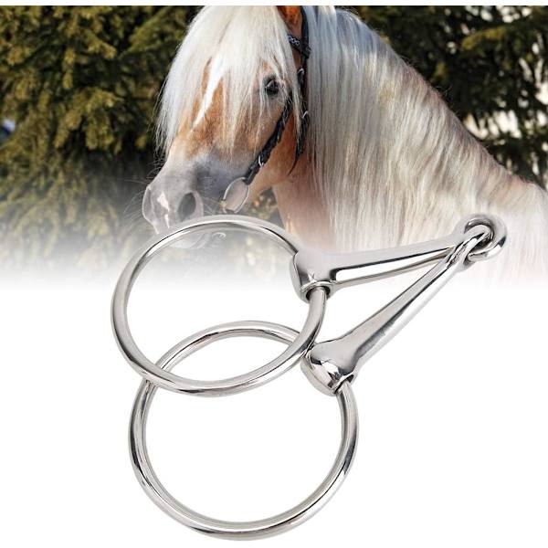 1 rustfrit stål heste ring med hul ledåbning og løs